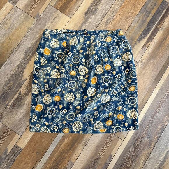 Blue and yellow floral skirt| Bloomingdales plus size |Midi - Picture 1 of 6